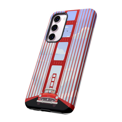 Golden Gate Vintage Car Phone Case — San Francisco Bridge Protective Cover