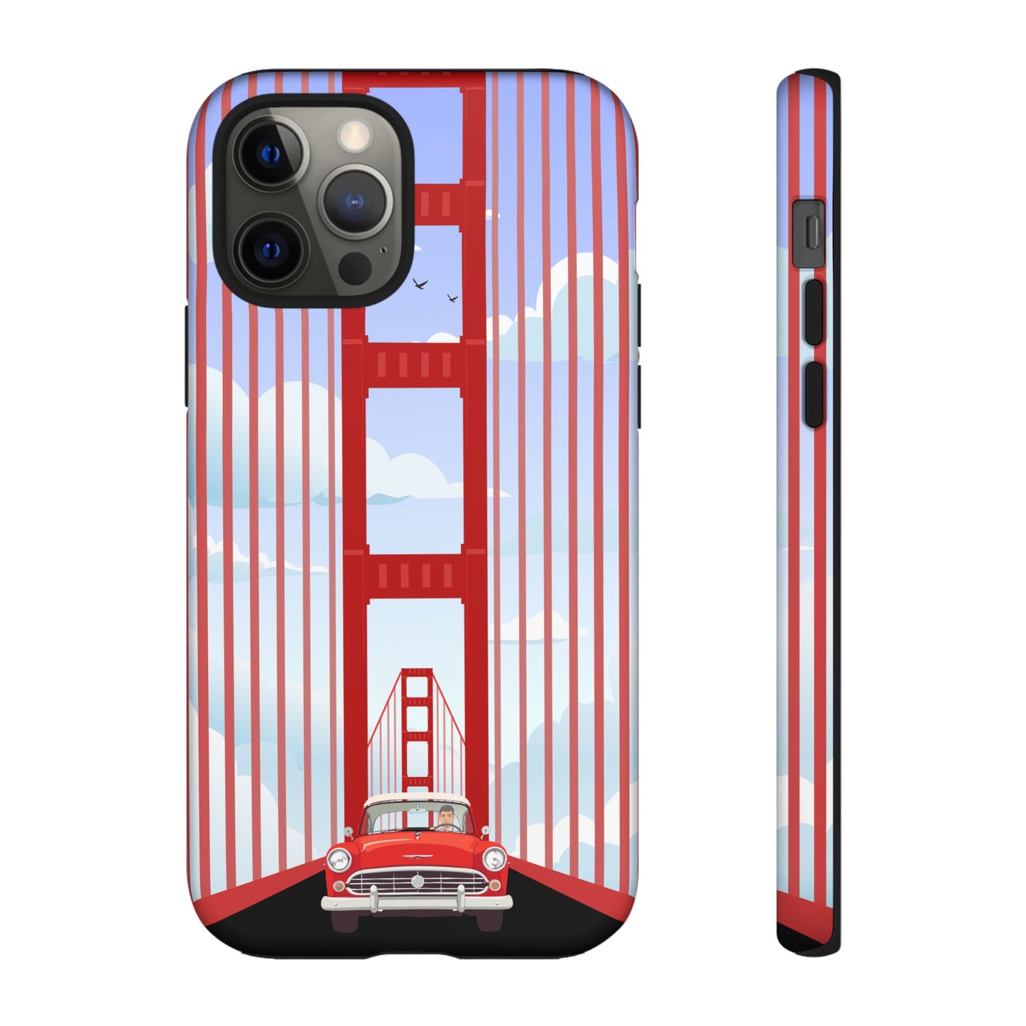 Golden Gate Vintage Car Phone Case — San Francisco Bridge Protective Cover