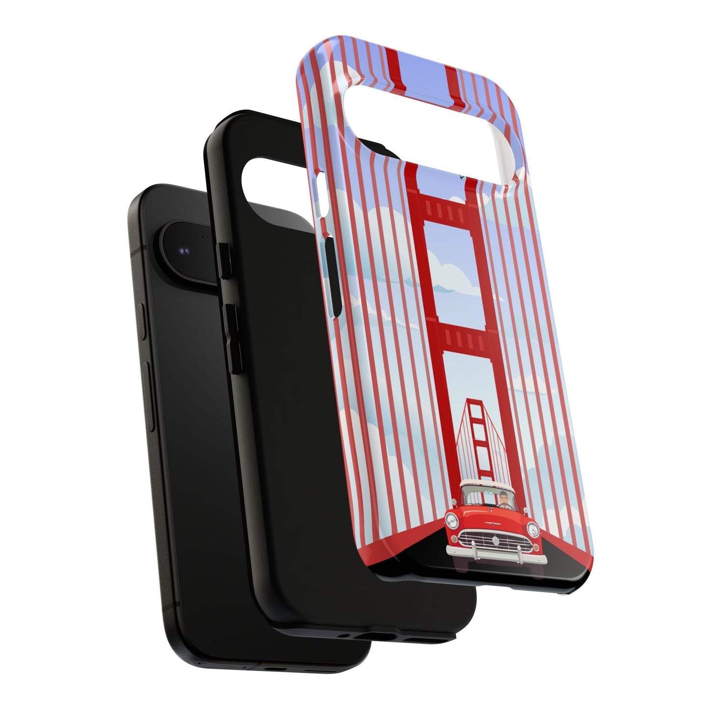 Golden Gate Vintage Car Phone Case — San Francisco Bridge Protective Cover