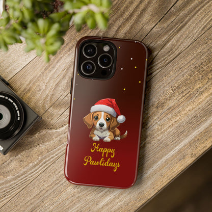 Festive Dog Phone Case - Happy Pawlidays Holiday Design