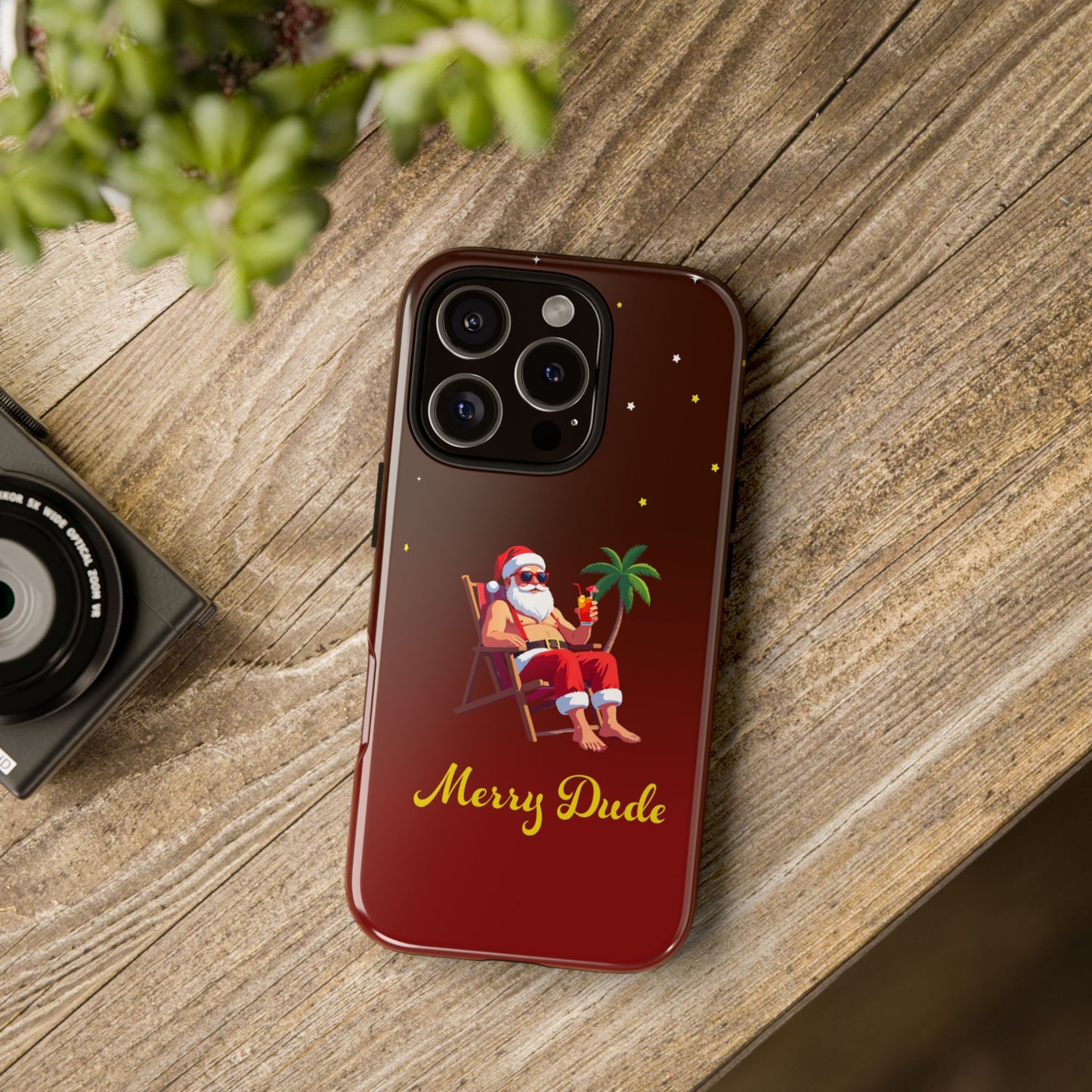 "Merry Dude" Santa on Beach Holiday Phone Case
