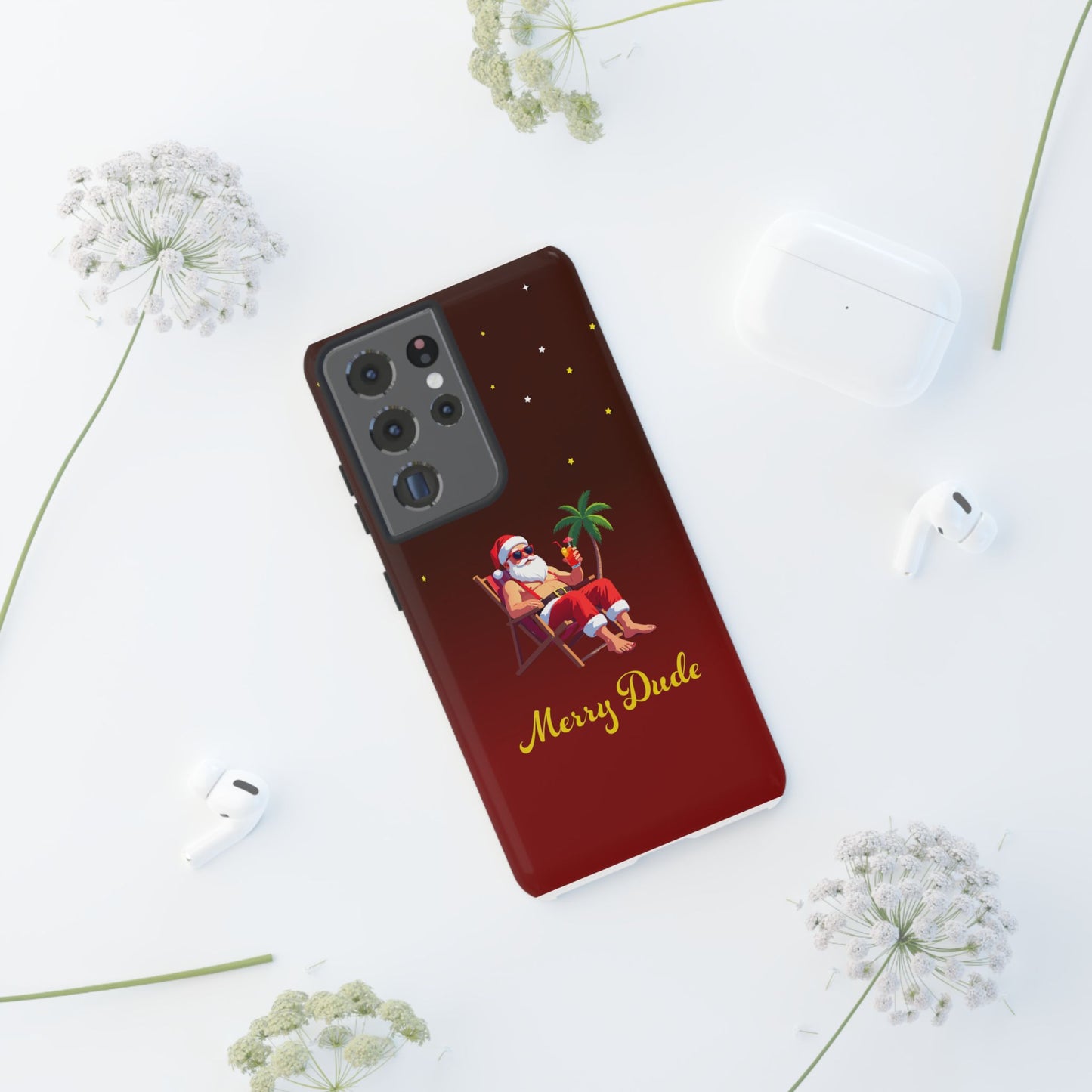 "Merry Dude" Santa on Beach Holiday Phone Case
