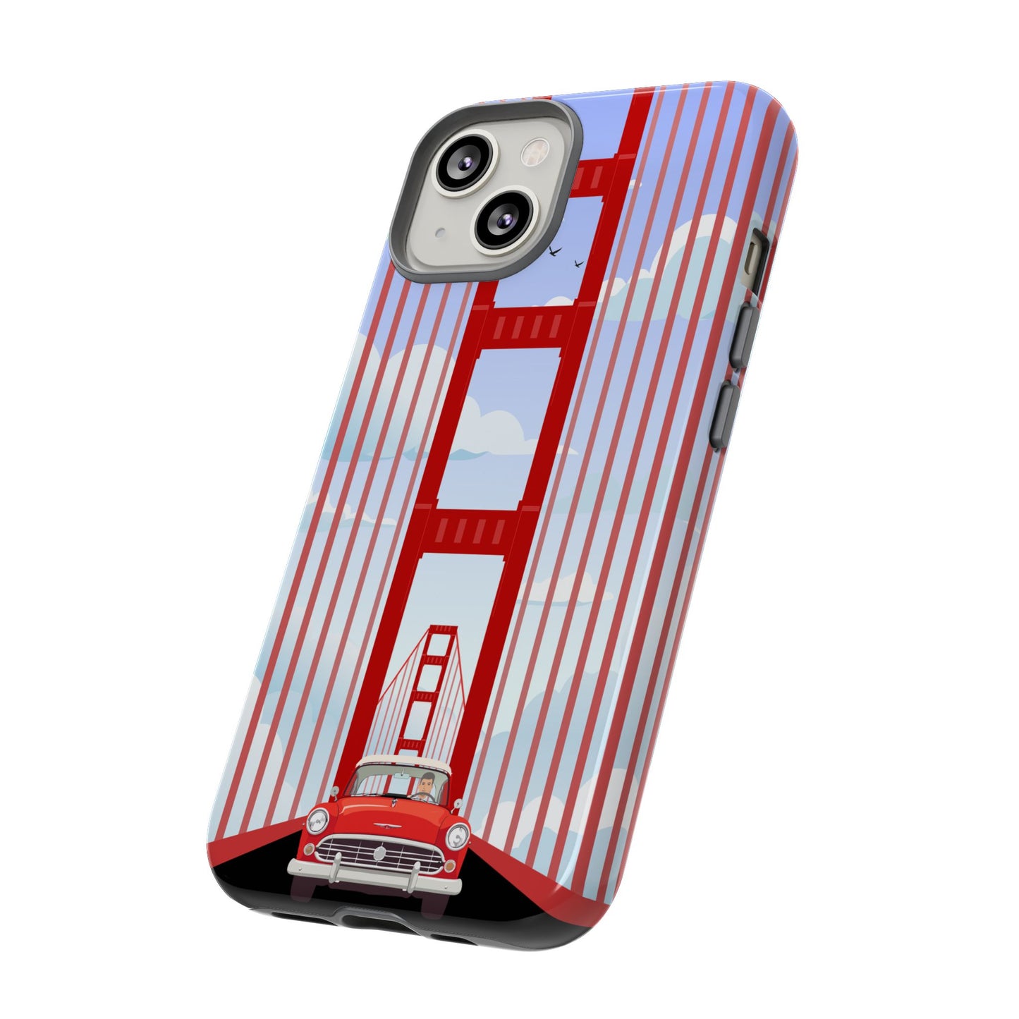 Golden Gate Vintage Car Phone Case — San Francisco Bridge Protective Cover