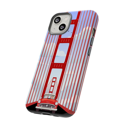 Golden Gate Vintage Car Phone Case — San Francisco Bridge Protective Cover