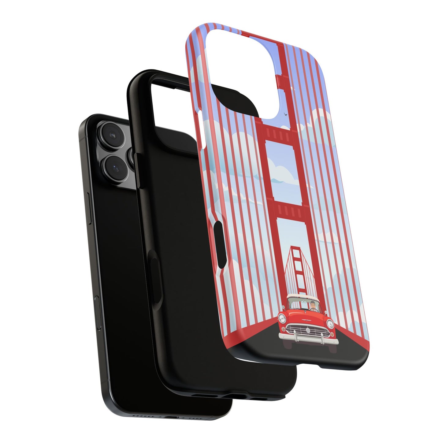 Golden Gate Vintage Car Phone Case — San Francisco Bridge Protective Cover