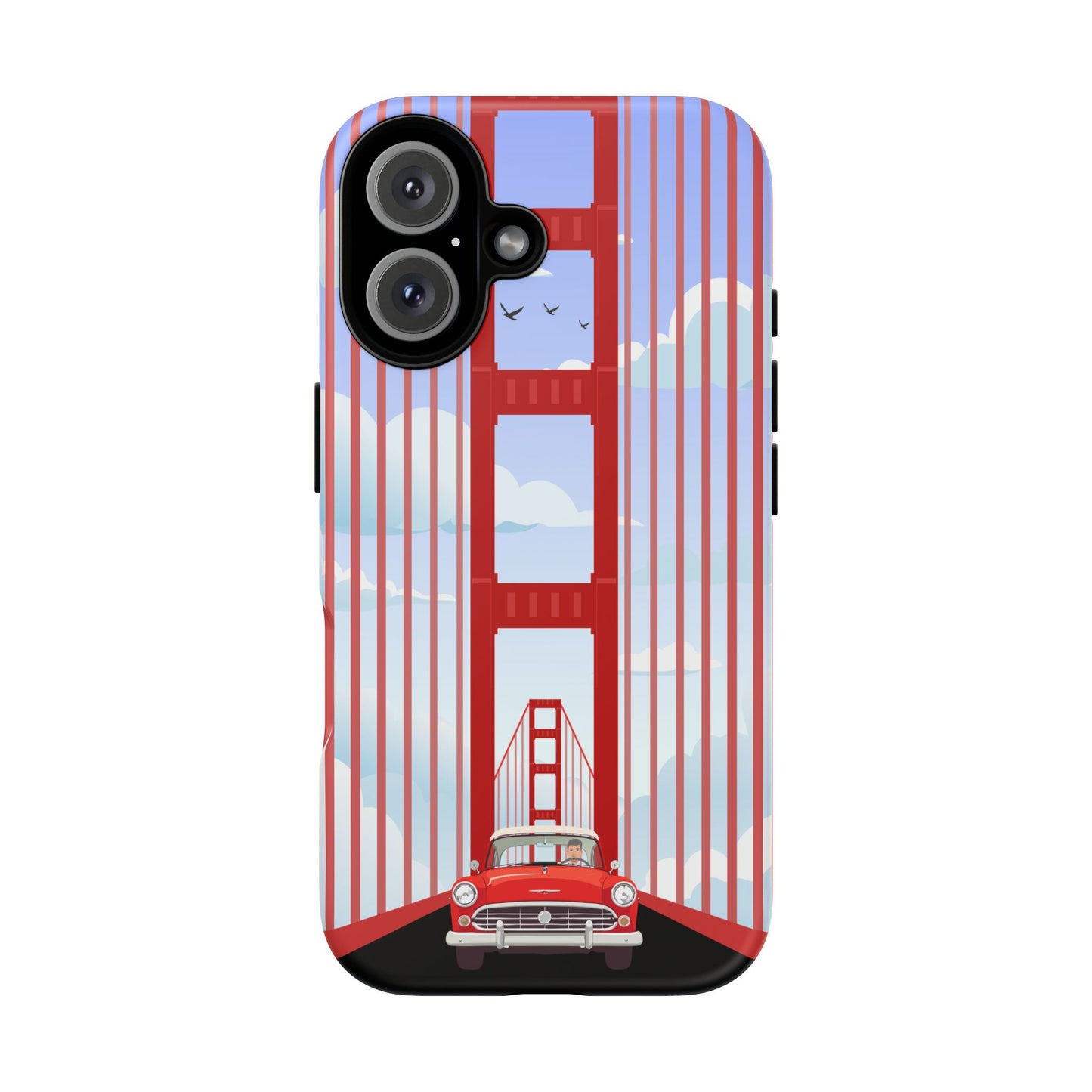 Golden Gate Vintage Car Phone Case — San Francisco Bridge Protective Cover