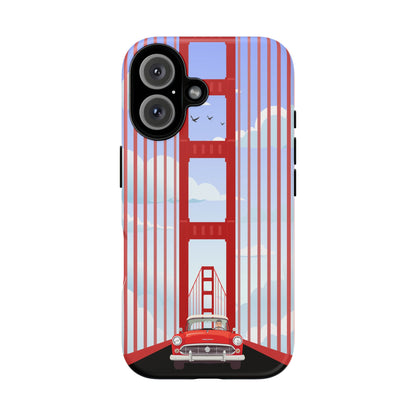 Golden Gate Vintage Car Phone Case — San Francisco Bridge Protective Cover