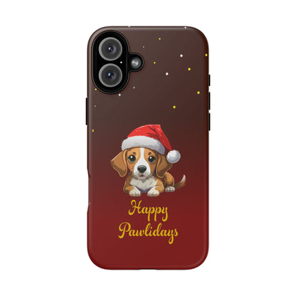 Festive Dog Phone Case - Happy Pawlidays Holiday Design