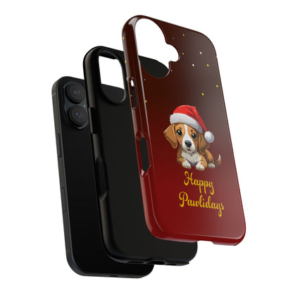 Festive Dog Phone Case - Happy Pawlidays Holiday Design