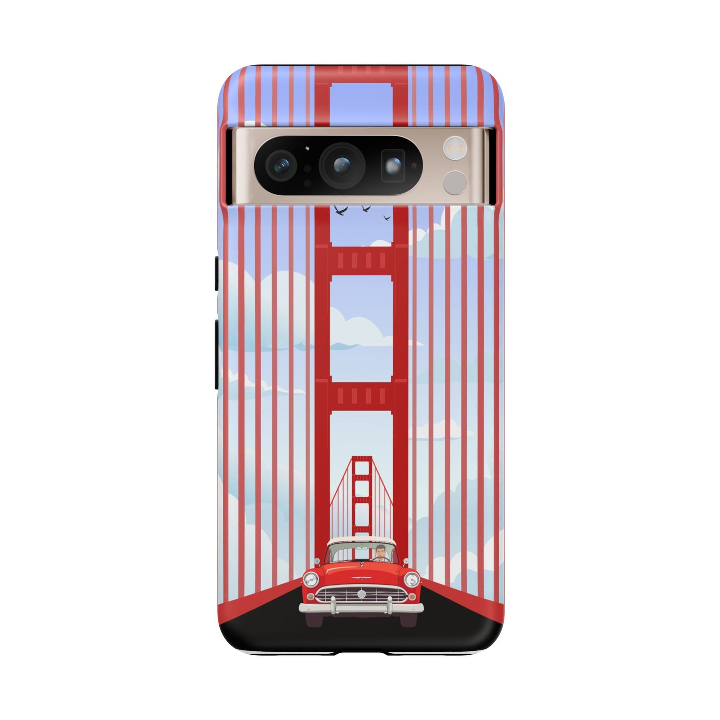 Golden Gate Vintage Car Phone Case — San Francisco Bridge Protective Cover