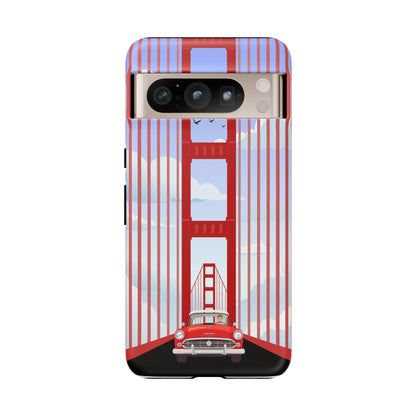 Golden Gate Vintage Car Phone Case — San Francisco Bridge Protective Cover