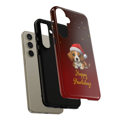 Festive Dog Phone Case - Happy Pawlidays Holiday Design