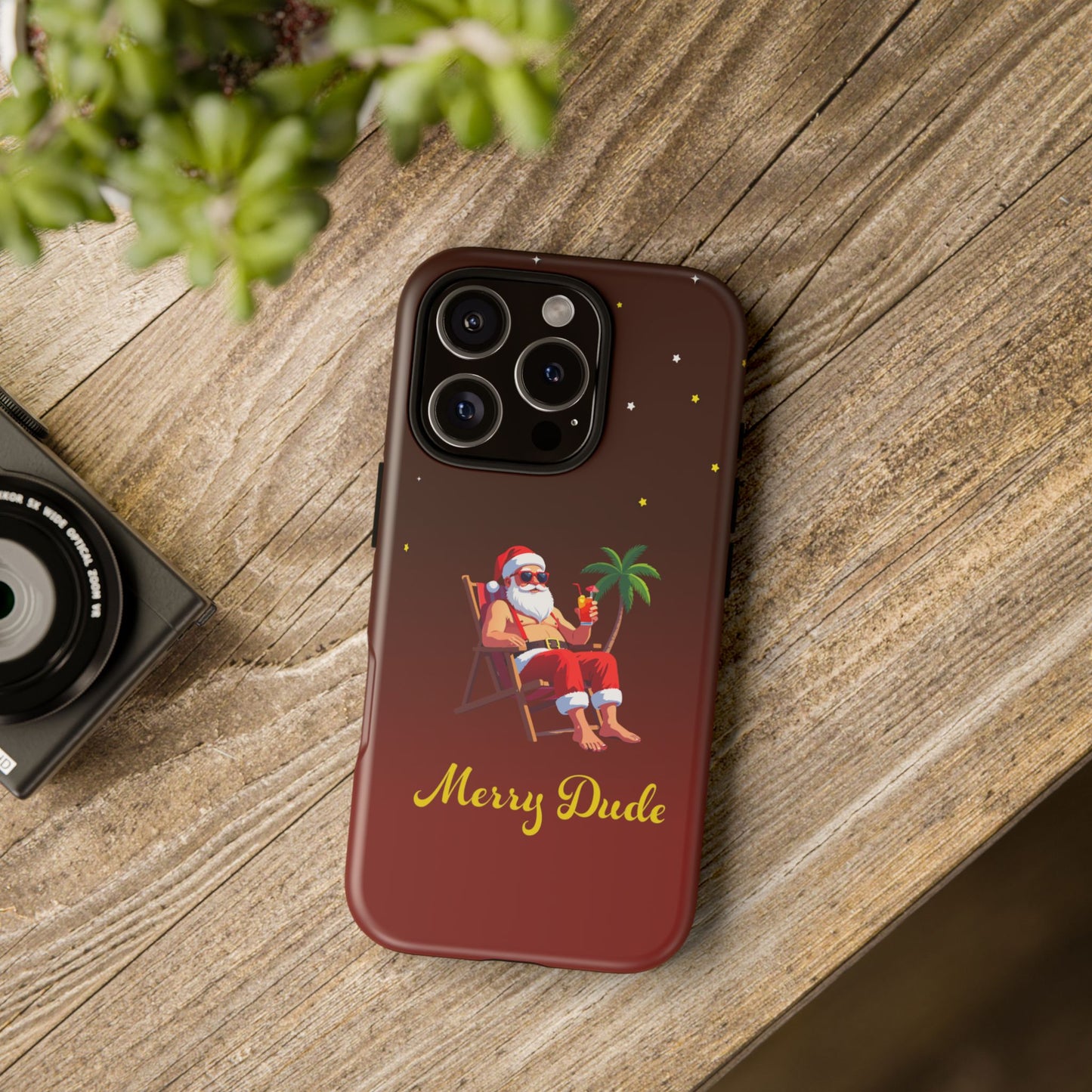 "Merry Dude" Santa on Beach Holiday Phone Case