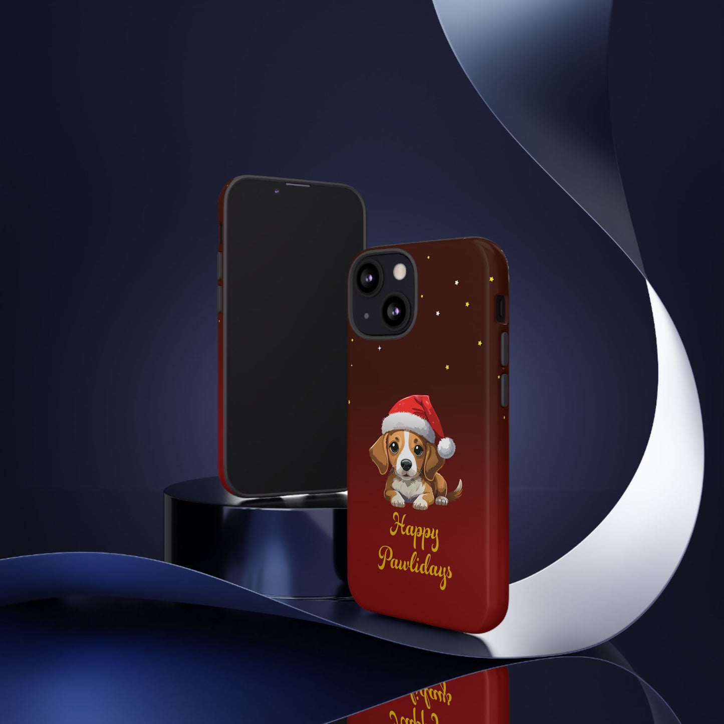 Festive Dog Phone Case - Happy Pawlidays Holiday Design