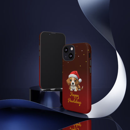 Festive Dog Phone Case - Happy Pawlidays Holiday Design