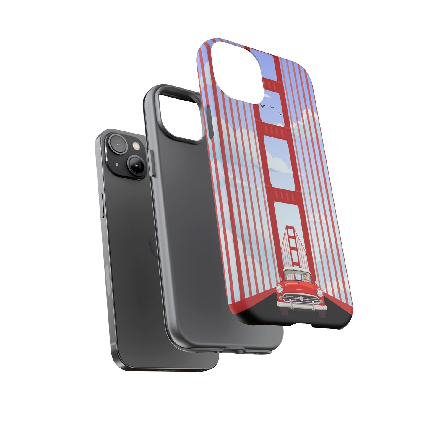 Golden Gate Vintage Car Phone Case — San Francisco Bridge Protective Cover