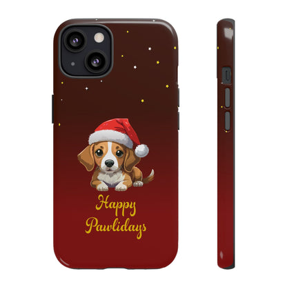 Festive Dog Phone Case - Happy Pawlidays Holiday Design