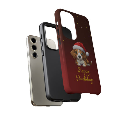 Festive Dog Phone Case - Happy Pawlidays Holiday Design