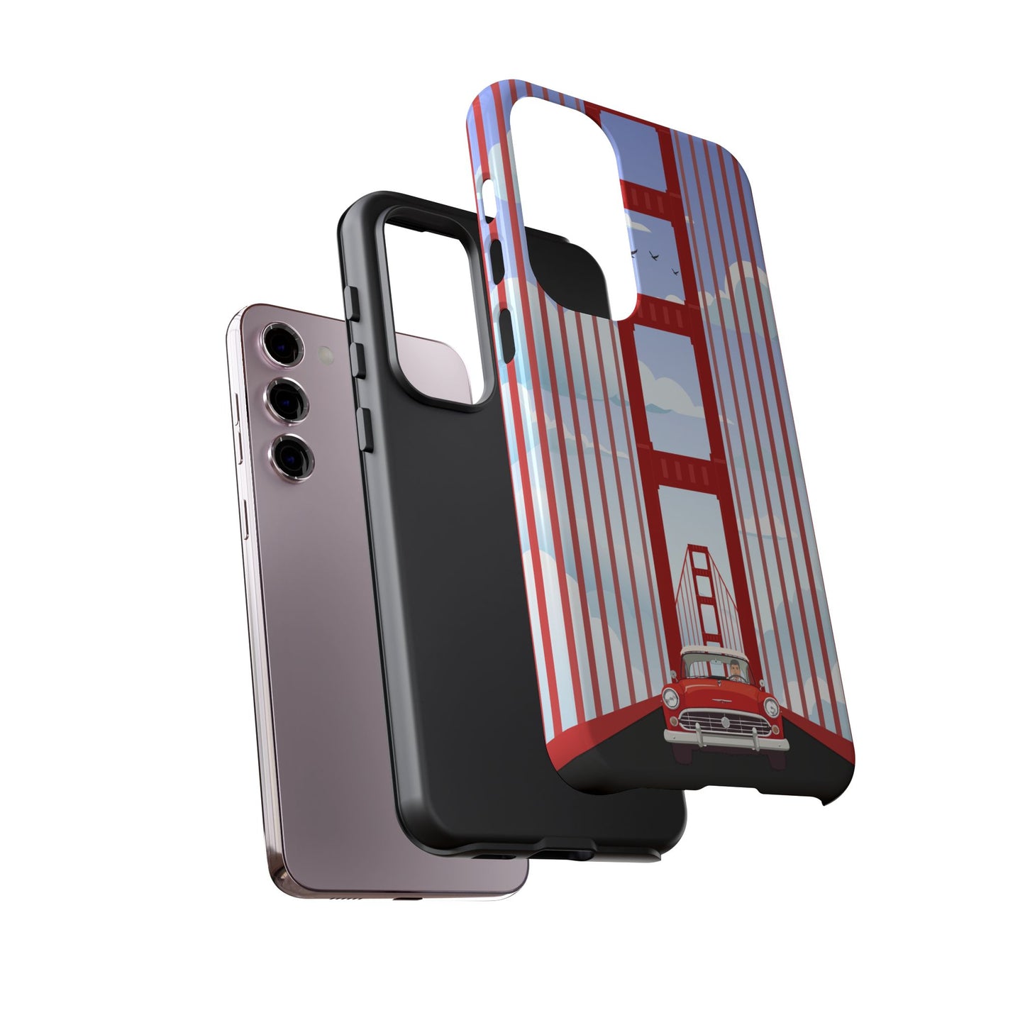 Golden Gate Vintage Car Phone Case — San Francisco Bridge Protective Cover
