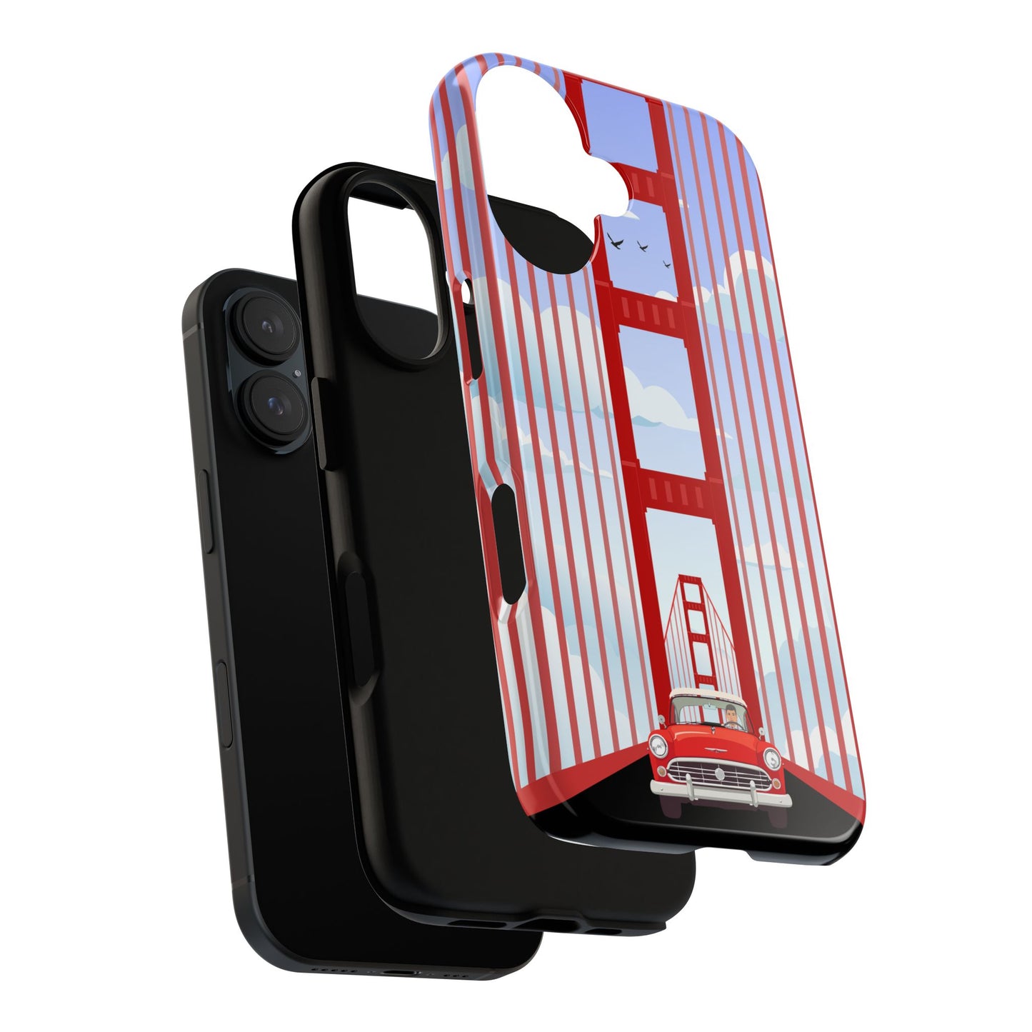 Golden Gate Vintage Car Phone Case — San Francisco Bridge Protective Cover