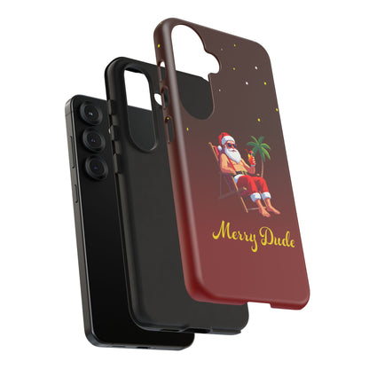 "Merry Dude" Santa on Beach Holiday Phone Case