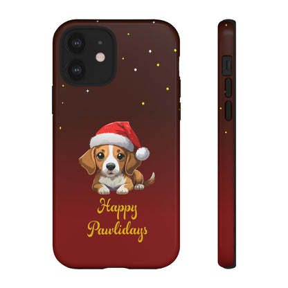 Festive Dog Phone Case - Happy Pawlidays Holiday Design