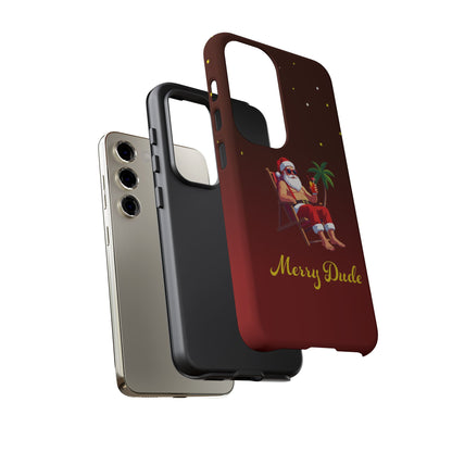 "Merry Dude" Santa on Beach Holiday Phone Case