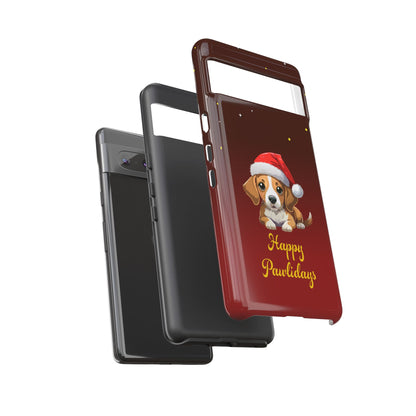 Festive Dog Phone Case - Happy Pawlidays Holiday Design