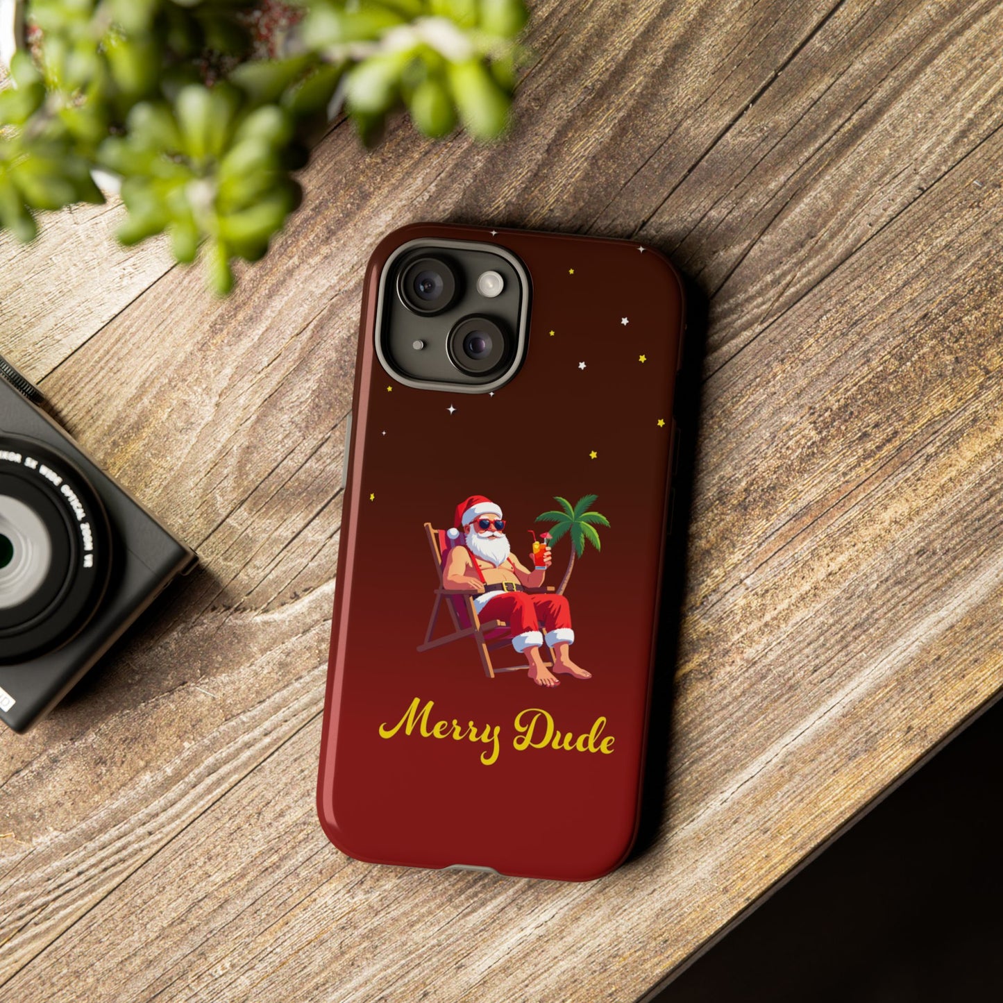 "Merry Dude" Santa on Beach Holiday Phone Case