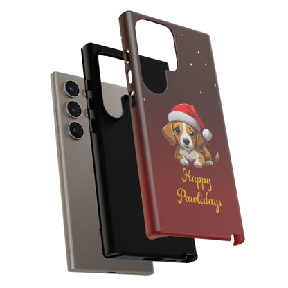 Festive Dog Phone Case - Happy Pawlidays Holiday Design