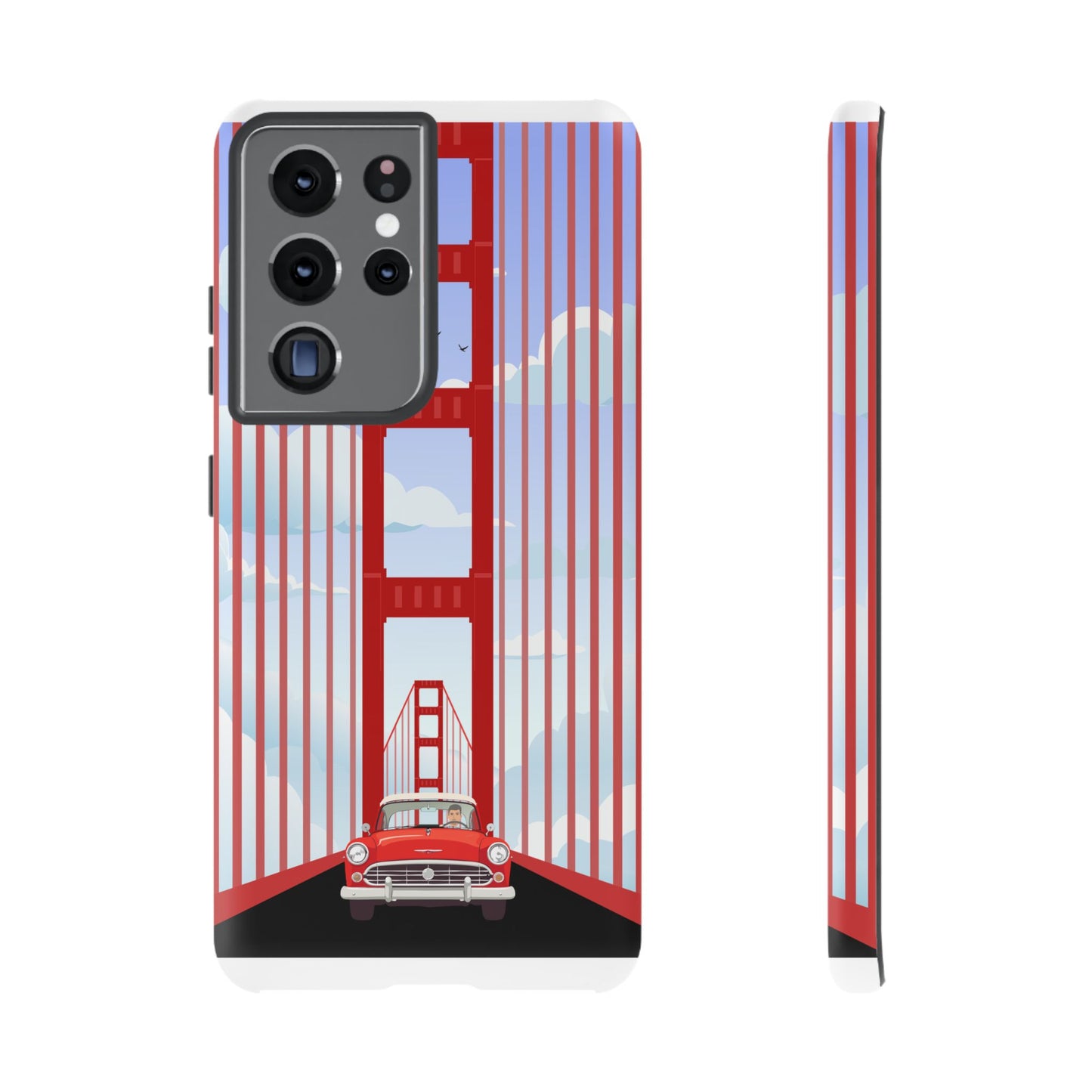 Golden Gate Vintage Car Phone Case — San Francisco Bridge Protective Cover