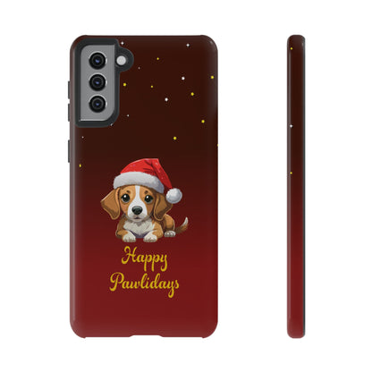 Festive Dog Phone Case - Happy Pawlidays Holiday Design