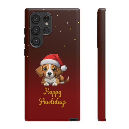 Festive Dog Phone Case - Happy Pawlidays Holiday Design