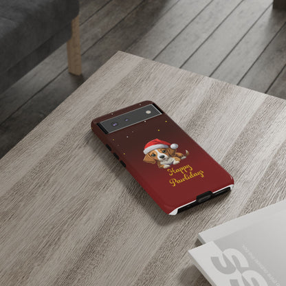 Festive Dog Phone Case - Happy Pawlidays Holiday Design
