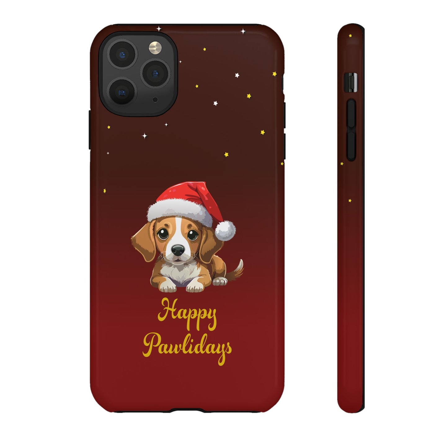 Festive Dog Phone Case - Happy Pawlidays Holiday Design