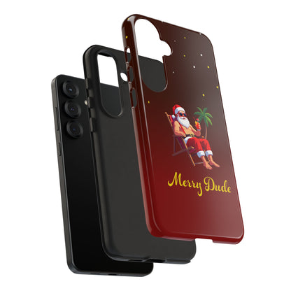 "Merry Dude" Santa on Beach Holiday Phone Case
