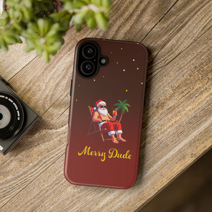 "Merry Dude" Santa on Beach Holiday Phone Case