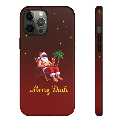 "Merry Dude" Santa on Beach Holiday Phone Case