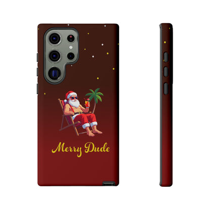 "Merry Dude" Santa on Beach Holiday Phone Case