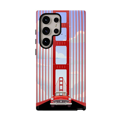 Golden Gate Vintage Car Phone Case — San Francisco Bridge Protective Cover