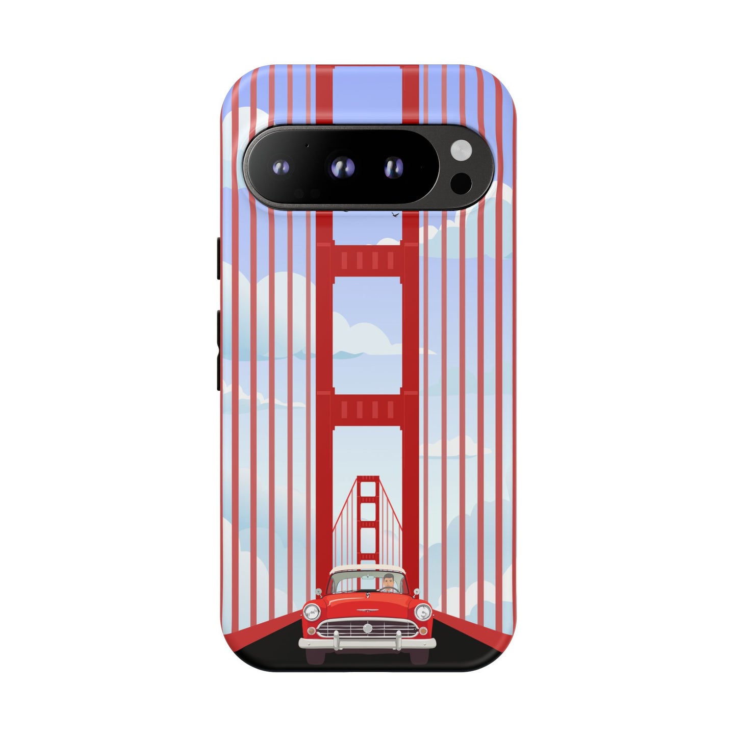 Golden Gate Vintage Car Phone Case — San Francisco Bridge Protective Cover