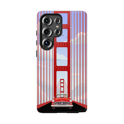 Golden Gate Vintage Car Phone Case — San Francisco Bridge Protective Cover