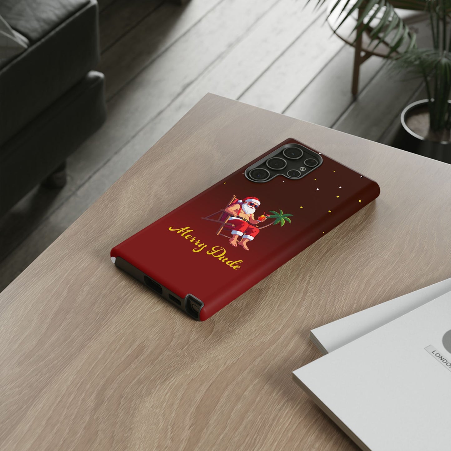 "Merry Dude" Santa on Beach Holiday Phone Case