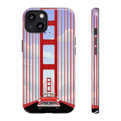 Golden Gate Vintage Car Phone Case — San Francisco Bridge Protective Cover