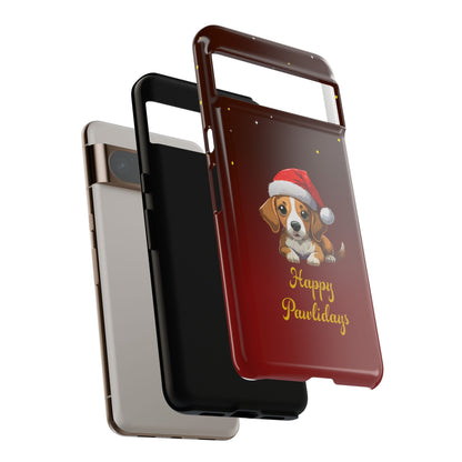 Festive Dog Phone Case - Happy Pawlidays Holiday Design
