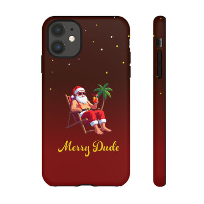"Merry Dude" Santa on Beach Holiday Phone Case