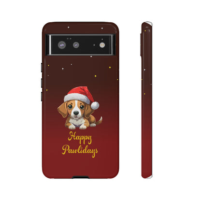 Festive Dog Phone Case - Happy Pawlidays Holiday Design