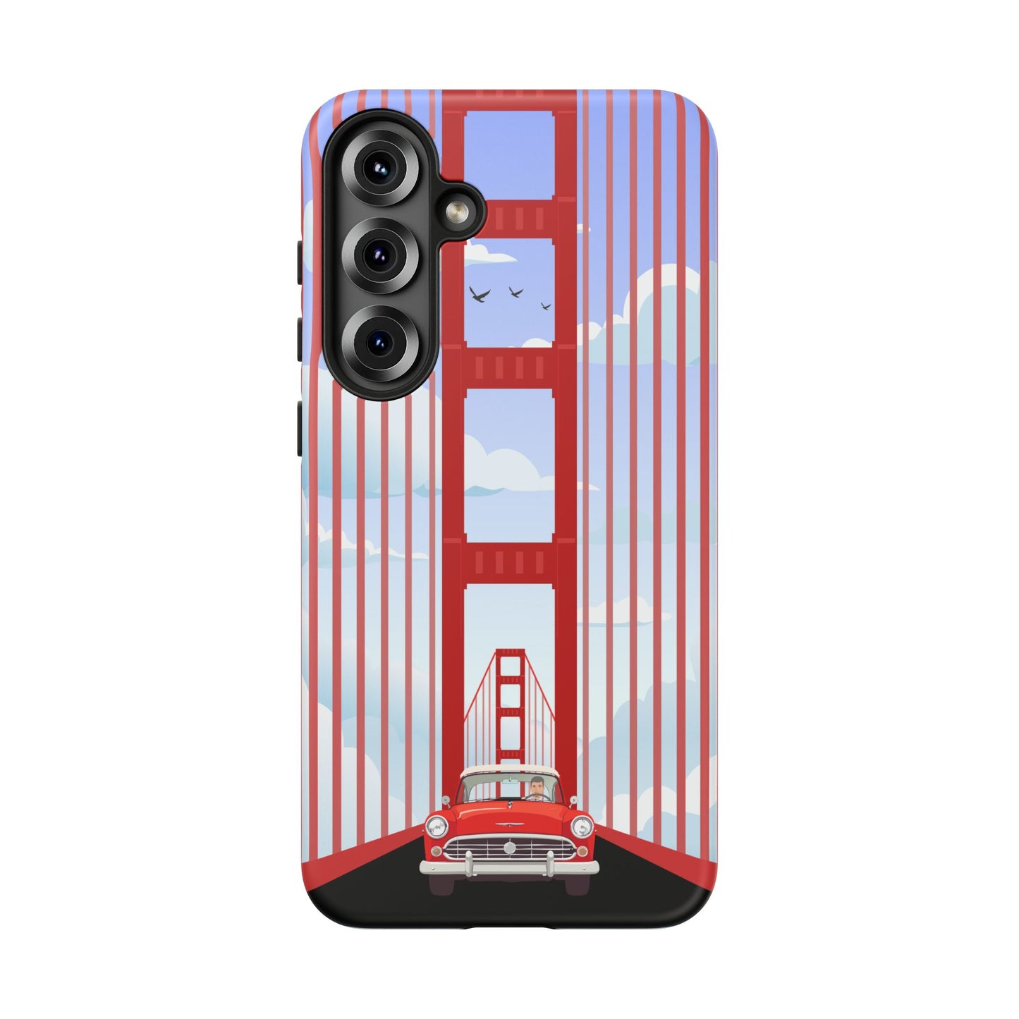 Golden Gate Vintage Car Phone Case — San Francisco Bridge Protective Cover