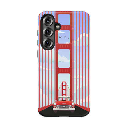 Golden Gate Vintage Car Phone Case — San Francisco Bridge Protective Cover