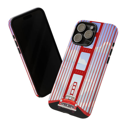 Golden Gate Vintage Car Phone Case — San Francisco Bridge Protective Cover